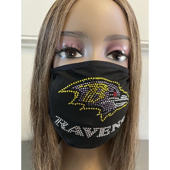Baltimore Ravens Bling Rhiestone Face Mask Front Logo - Picture 9 of 11